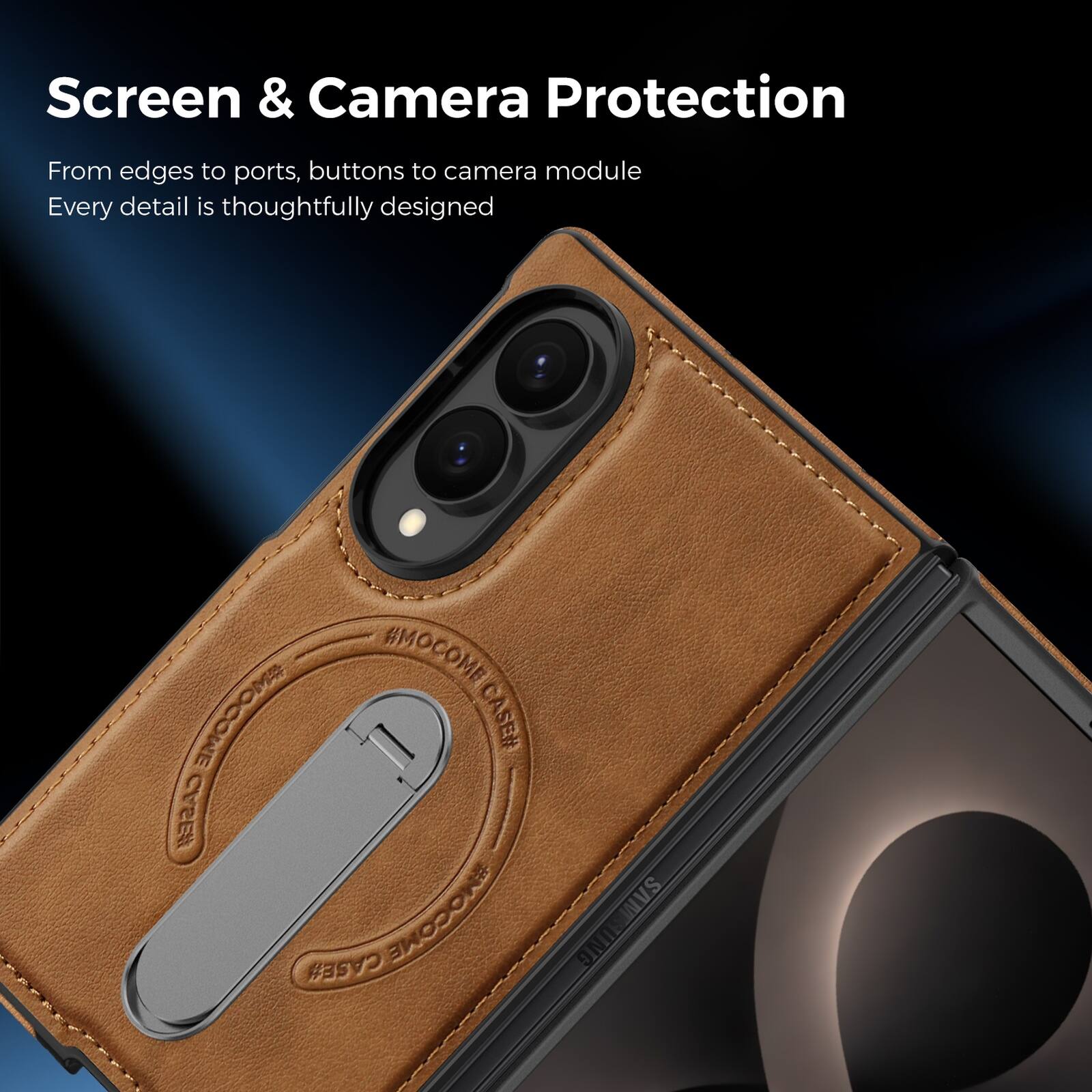Screen & Camera Protection  
From edges to ports, buttons to camera module  
Every detail is thoughtfully designed  

#MOCOME CASE#  
#MOCOME CASE#  
#MOCOME CASE#  
SAMSUNG