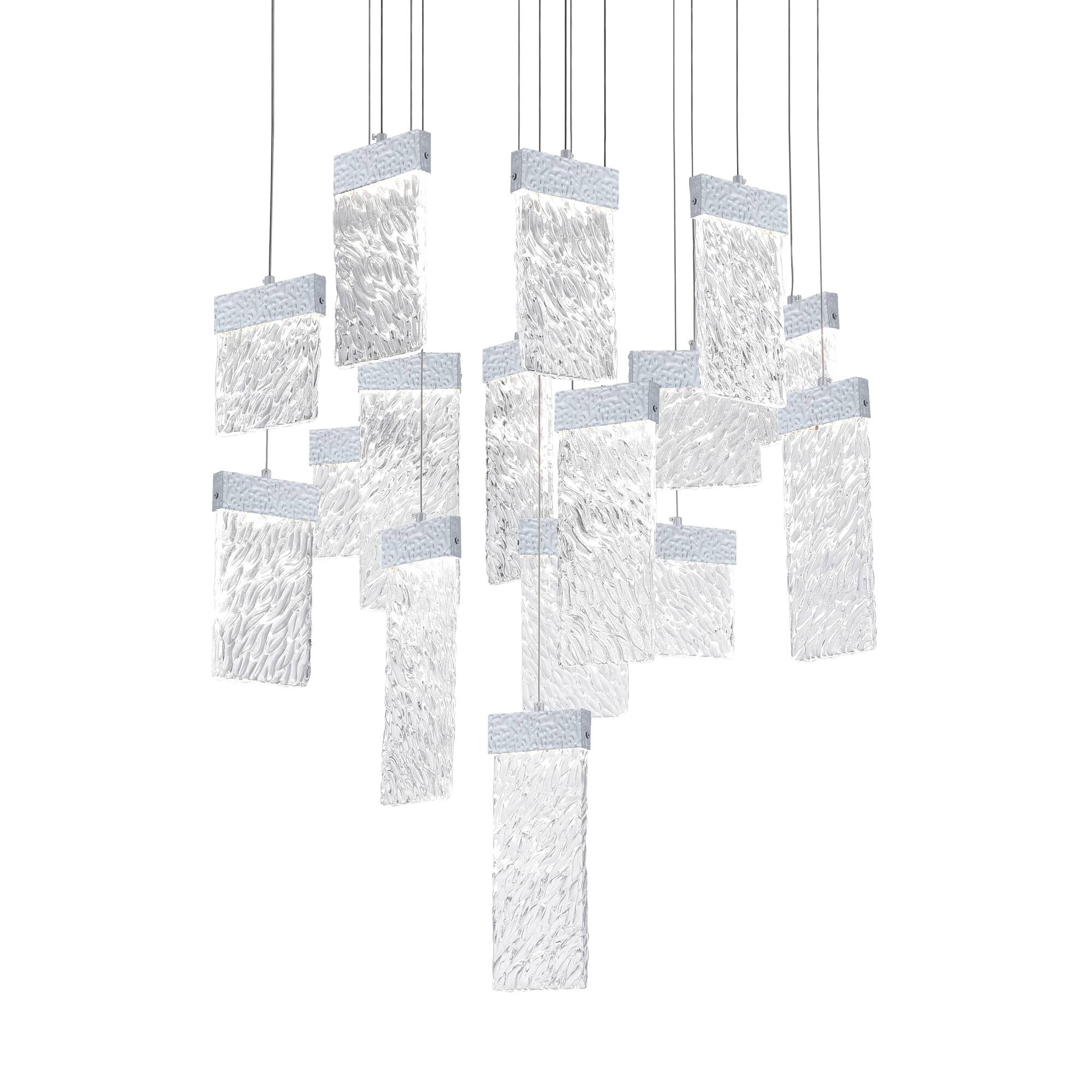 Angle. CWI Lighting - Carolina LED Chandelier With Pewter Finish - Pewter.