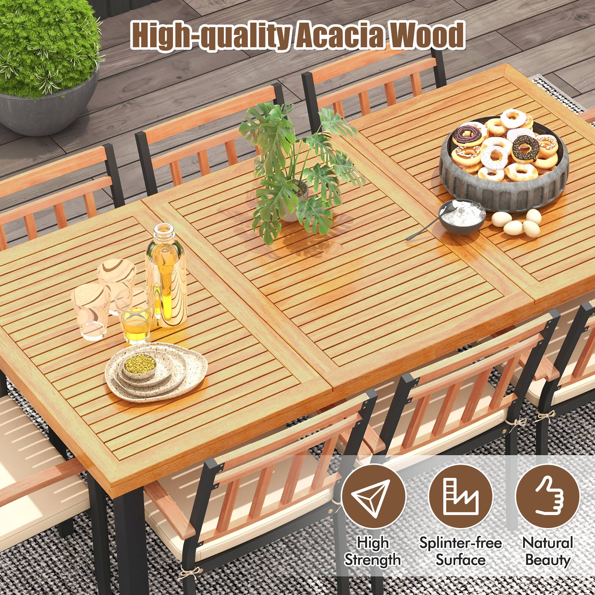 High-quality Acacia Wood, High Strength, Splinter-free, Natural Beauty
