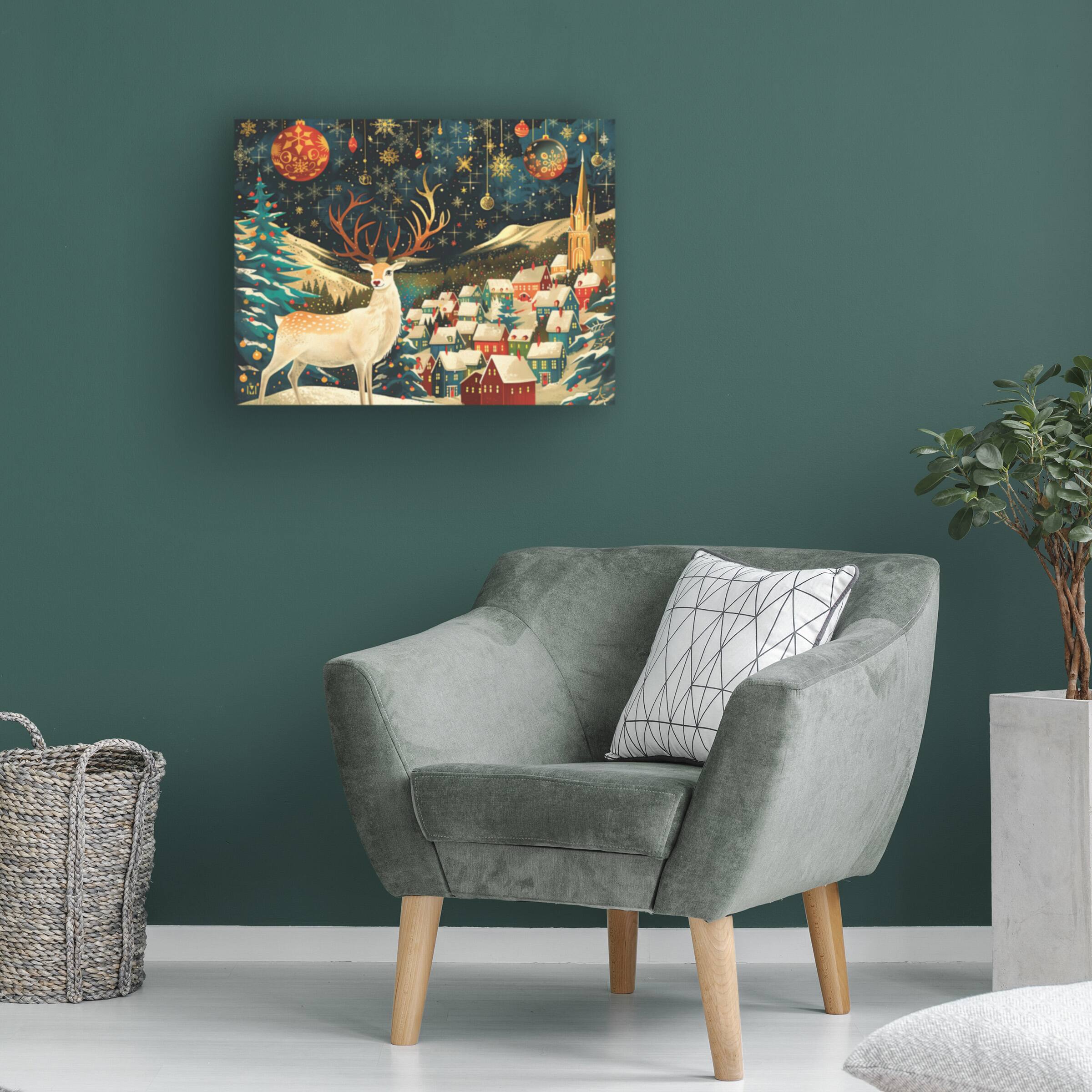 Left. Trademark Fine Art - Michael David Ward Christmas Village Canvas Art - 14x19 - Multicolor.