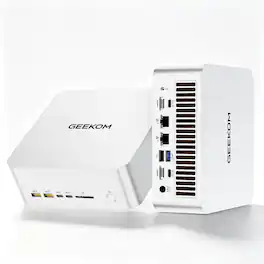 GEEKOM - A9 Mega AI Mini PC, AMD Ryzen AI Max+ 388, 64GB LPDDR5X 8533MHz& 1TB SSD, Radeon 8060S, Win 11 Pro Pre-installed - White