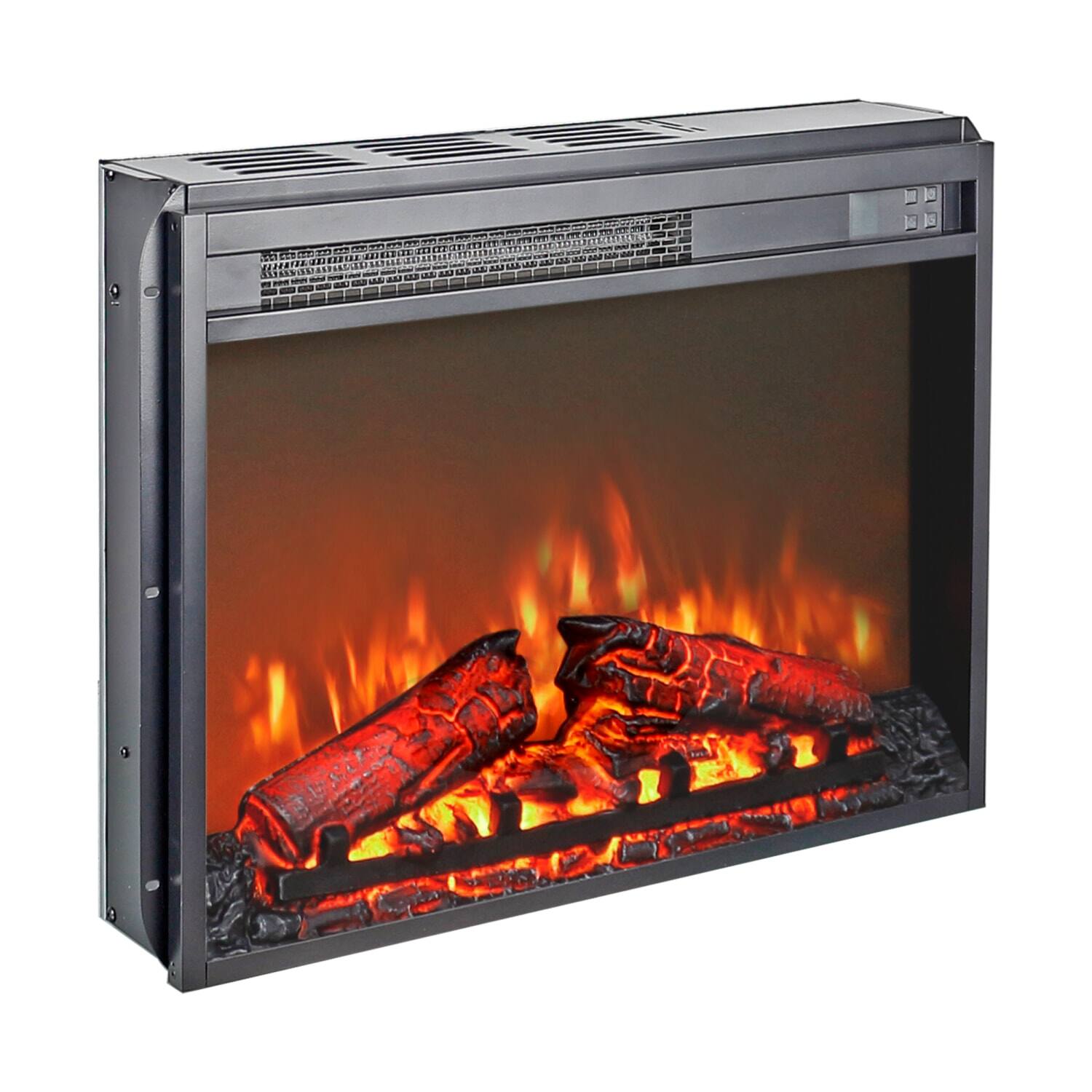 Alt View 2. Lirago - 23 inch Ultra Thin Electric Fireplace Insert Freestanding Portable Design with Realistic Flame Remote Control Black.