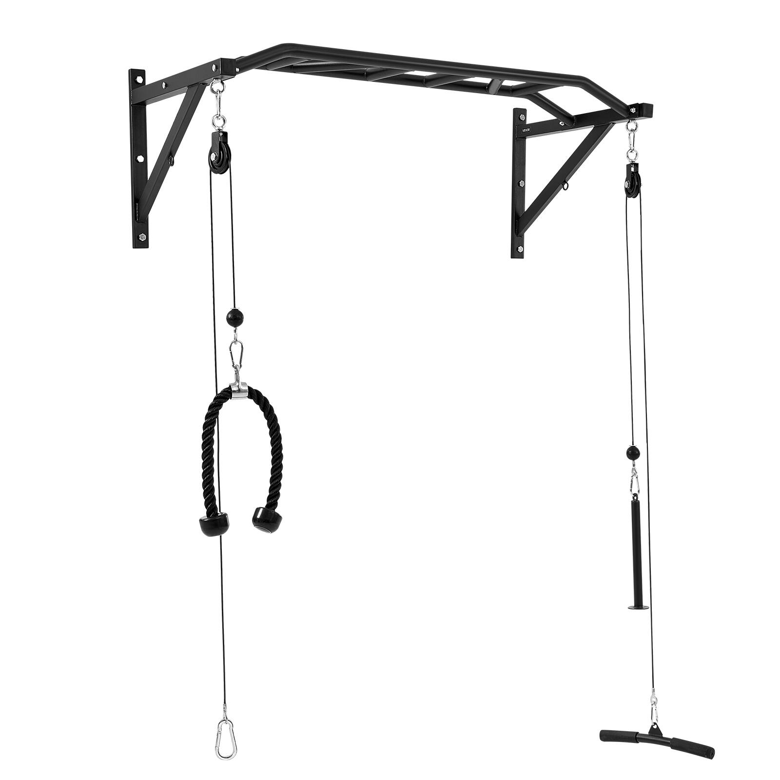 Alt View 5. VEVOR - Pull Up Bar,Multi-Grip Wall Mounted Pull Ups,50in Width Multifunctional Chin Up Training Station,Upper Body Workout Bars - Black.