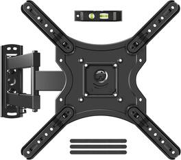 FINEAK - Full Motion TV Wall Mount for Most 26-60 Inch TVs, Holds Up to 77 lbs - Black