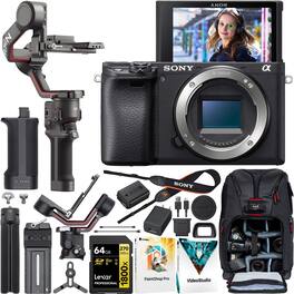 Sony - a6400 Mirrorless 4K APS-C Camera Body Kit + DJI RS 3 Gimbal Stabilizer Bundle