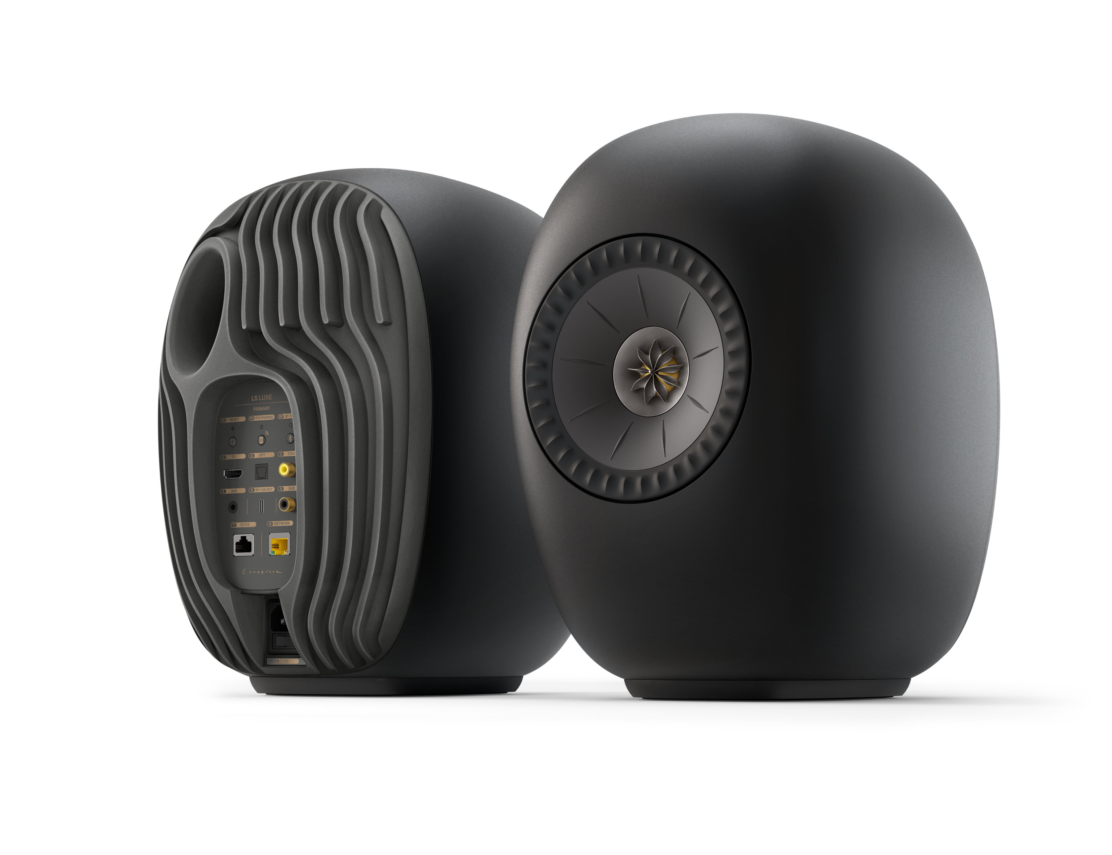 Alt View 1. KEF - KEF LS LUXE Wireless HiFi Bookshelf Speakers Eclipse Black (Pair) - Eclipse Black.