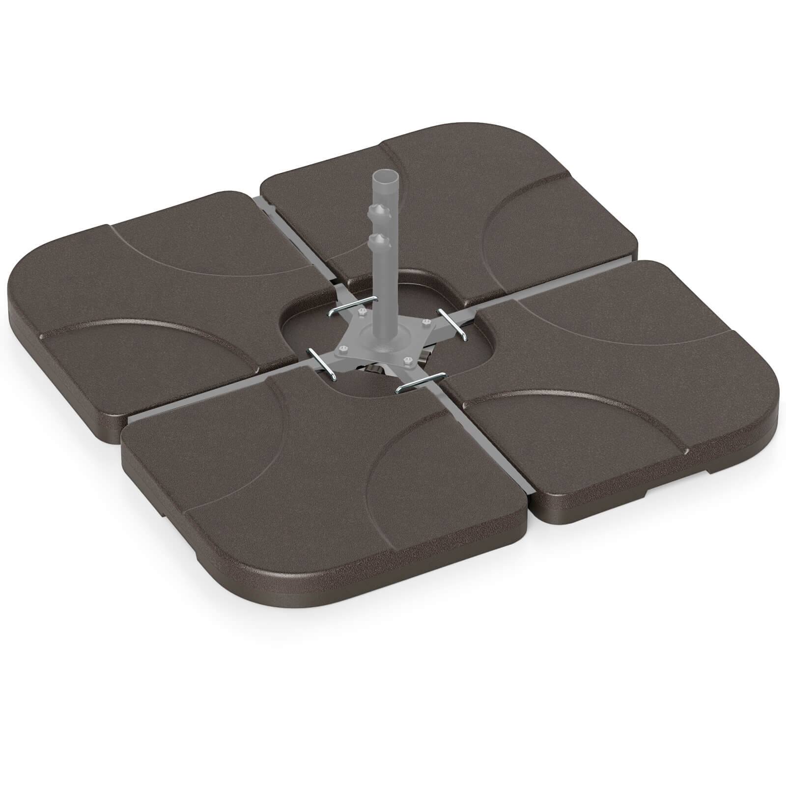 Alt View 9. Costway - Costway 20" Patio Offset Umbrella Base Stand Water Filled Base Weights Sand Plate Set - Brown.