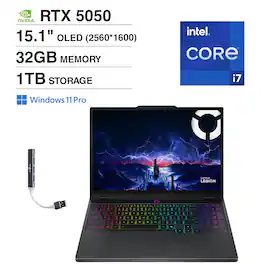 Lenovo - Legion Laptop 15.1 WQXGA Display (Intel i7-14700HX, 32GB DDR5, Win 11 Pro) w/DKZ USB Port Expander - Eclipse Black