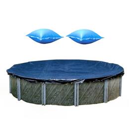 Swimline - 18 Foot Round Pool Cover + 4x4 Winterizing Closing Air Pillow (2 Pack)
