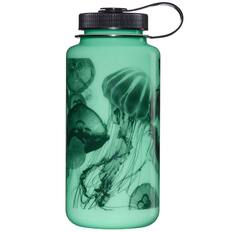 Front. Nalgene - Nalgene Wide Mouth Sustain 32 oz. Glow w/ Black Jellyfish - Glow w/ Black Jellyfish.