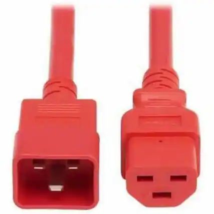 Front. Tripp Lite - Eaton Tripp Lite Series Power Cord, C20 to C21 - Heavy-Duty, 20A, 250V, 12 AWG, 6 ft. (1.8 m), Red - For Network Switch - Red.