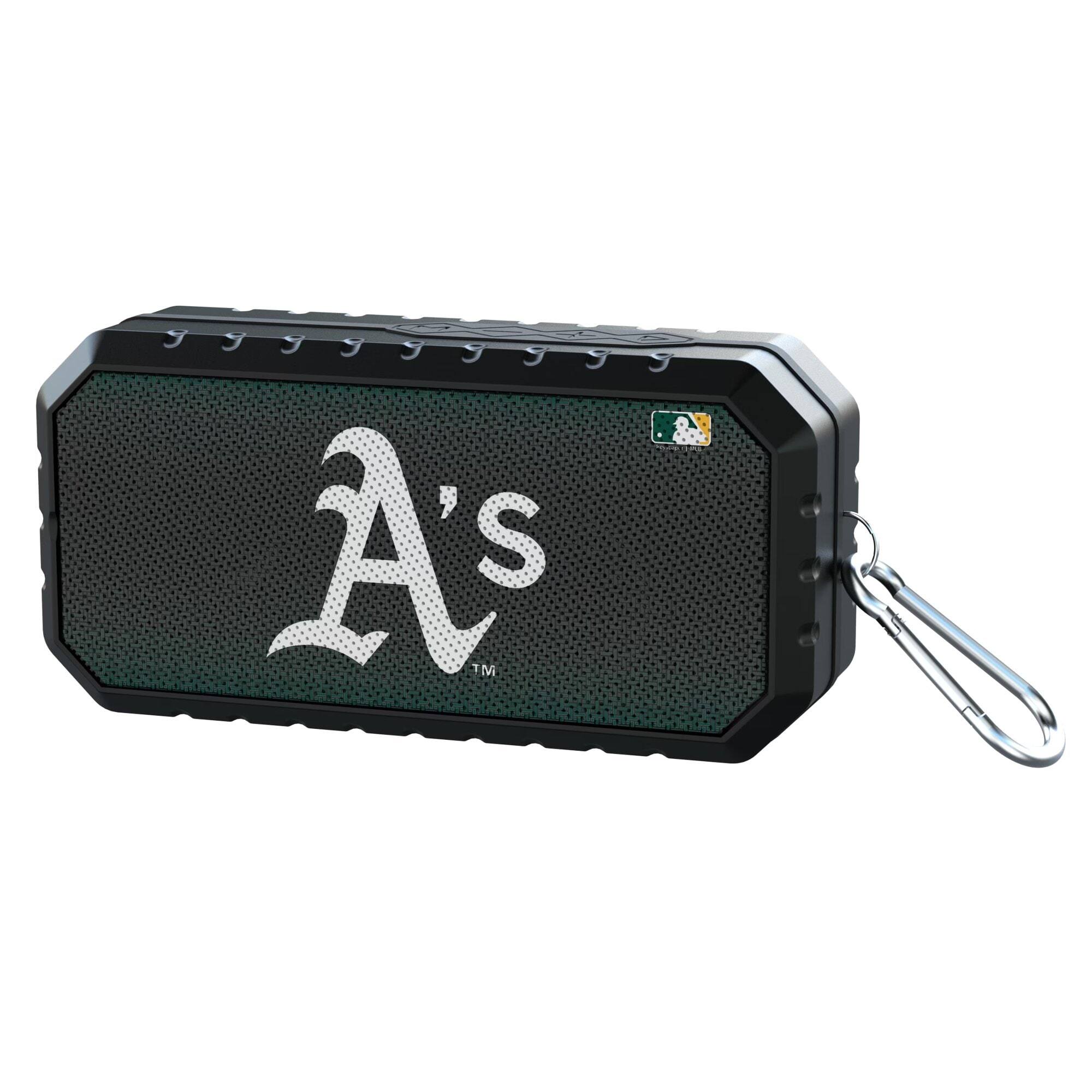 Alt View 1. Keyscaper - Athletics Water Resistant Linen Print Bluetooth Speaker - Black.