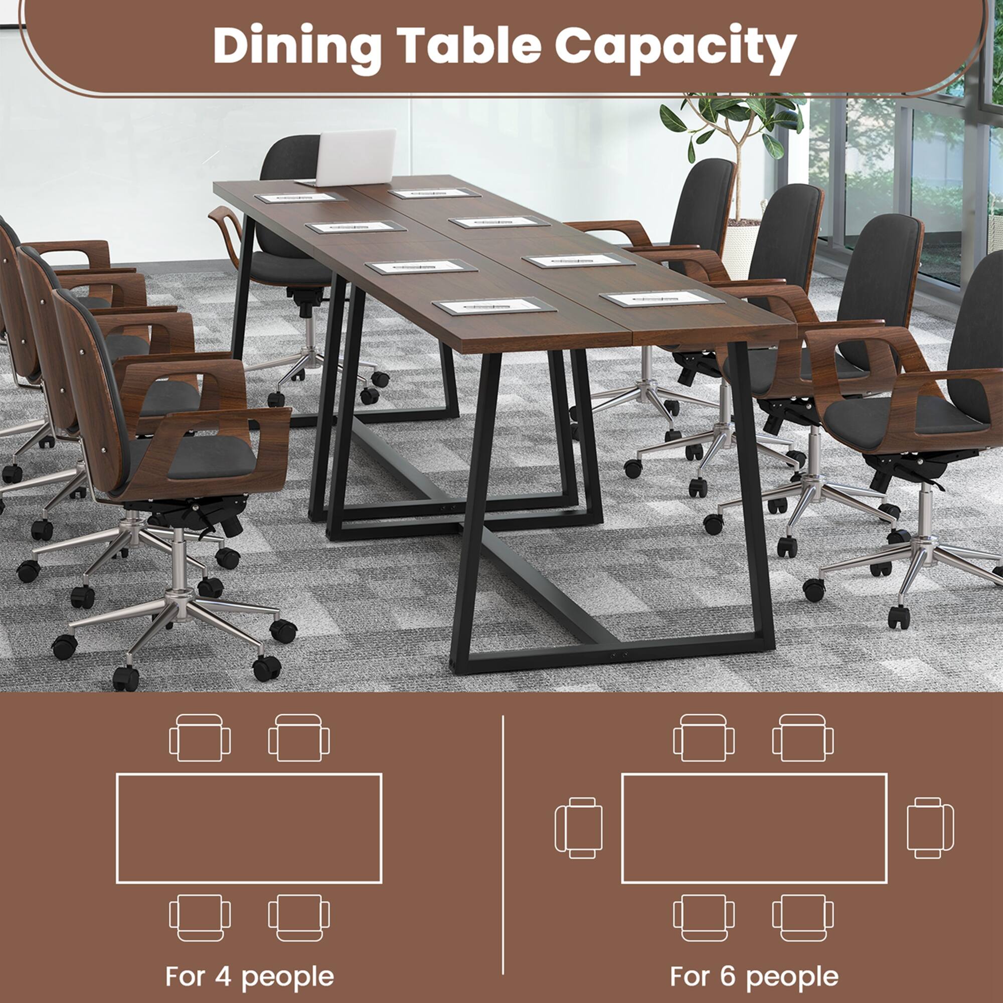Dining Table Capacity: For 4 people For 6 people