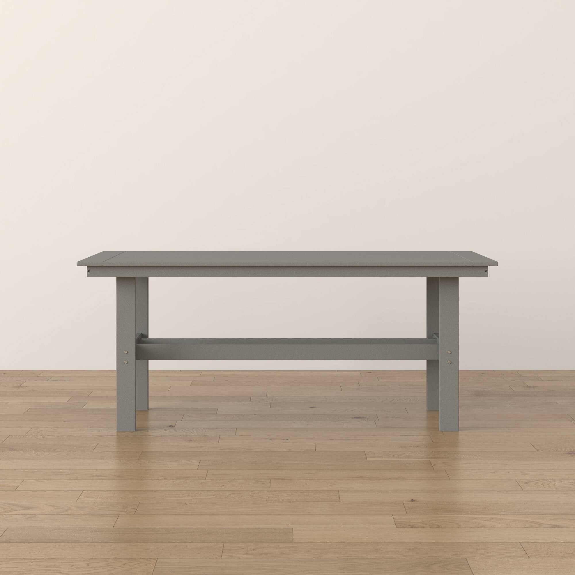 Alt View 2. Famapy - HDPE Outdoor Dining Table with Umbrella Hole & Cap-Solid Panel Patio Table for 8 People Weatherproof & Low Maintenance - Gray.