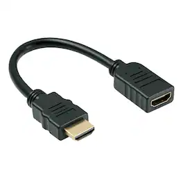 Cable Leader - High-Speed HDMI Port Saver Extension Cable Male to Female, 30 AWG 4K Support to Protect Wall-Mount TV HDMI Port - Black