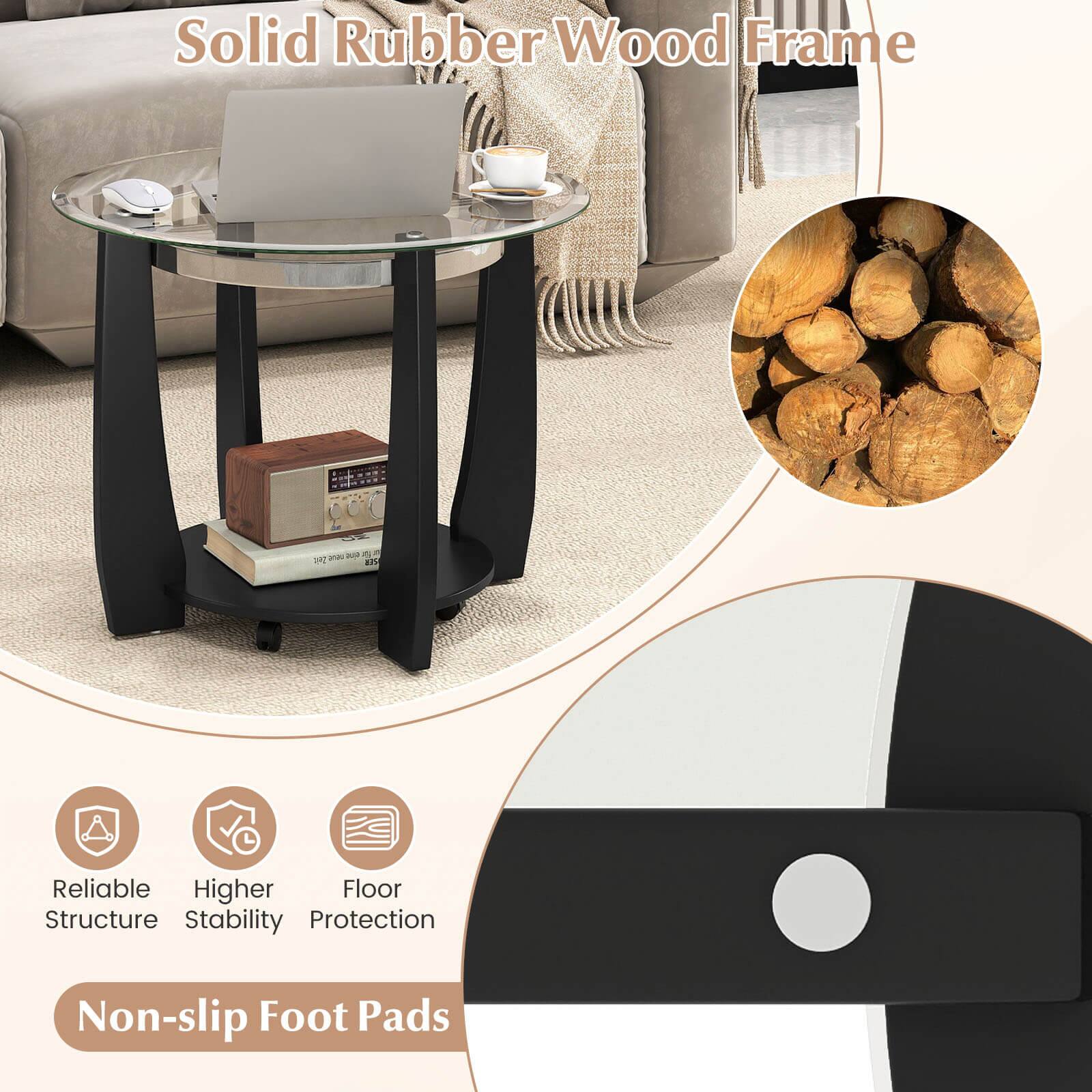 Solid Rubber Wood Frame

- Reliable Structure
- Higher Stability
- Floor Protection
- Non-slip Foot Pads