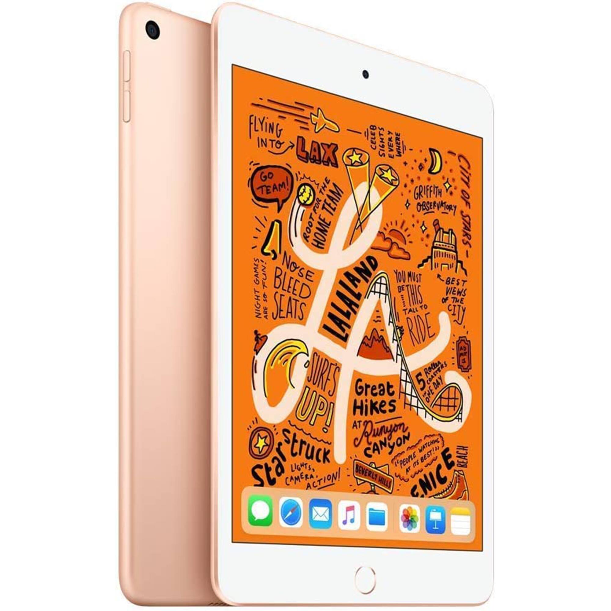 Alt View 1. Apple - Certified Refurbished 7.9-Inch iPad Mini (5th Generation) (2019) Wi-Fi + Cellular - 64GB - Gold.