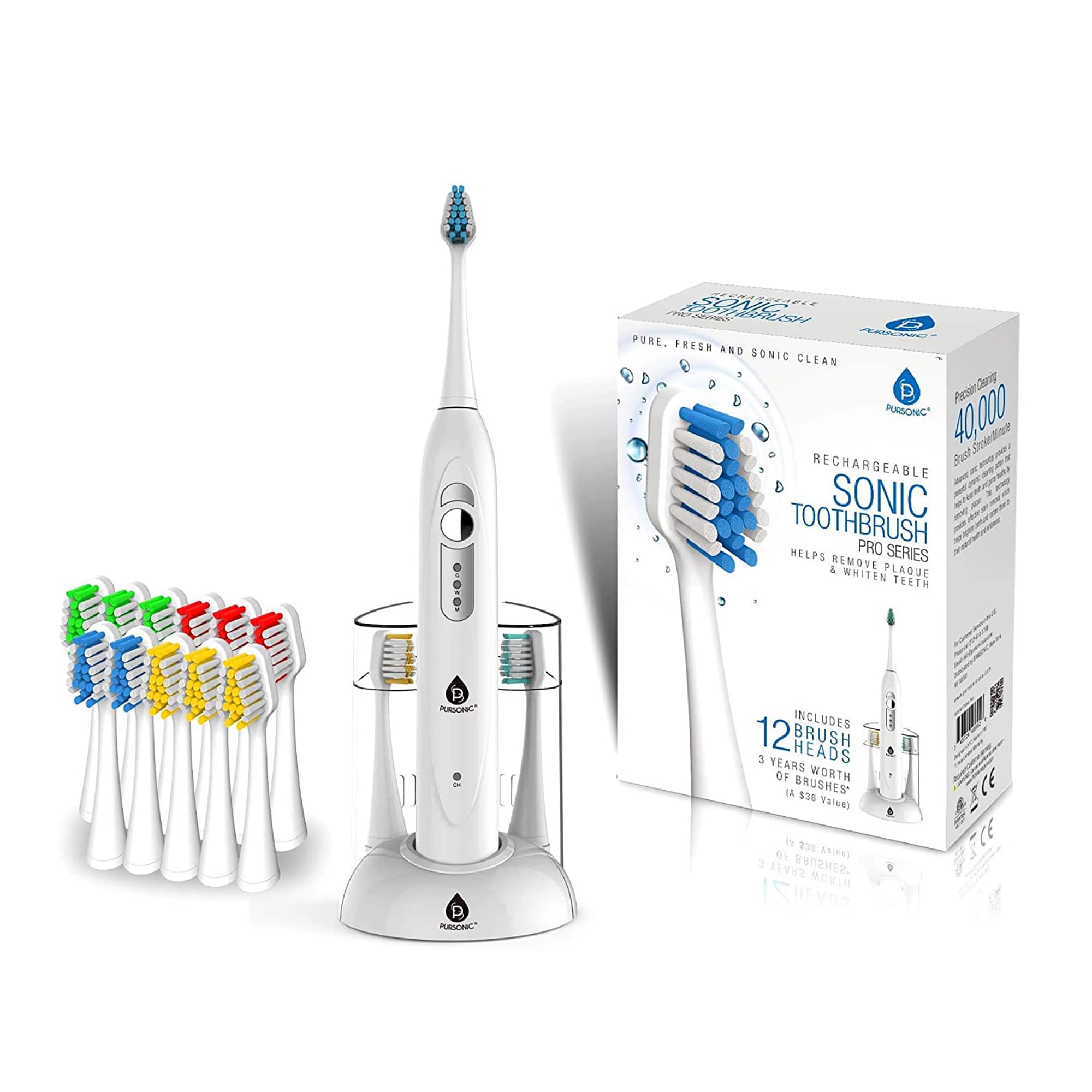 Pursonic - SPM Electric movement Rechargeable Electric Toothbrush - White