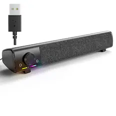 Front. Dazzed Corner - Computer Speakers, USB Powered Gaming Speakers - Black.