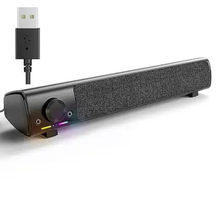 Front. Dazzed Corner - Computer Speakers, USB Powered Gaming Speakers - Black.