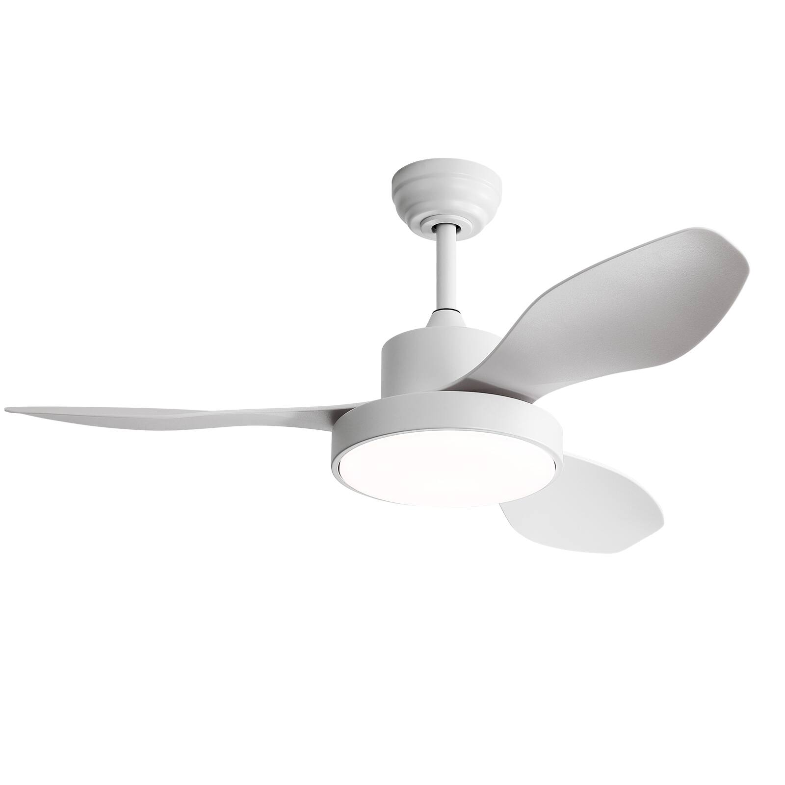 Left. Sofucor - 47 Inch Ceiling Fans with Lights & Remote 6-Speeds Noiseless Reversible DC Motor 3CCT for Outdoor Indoor Farmhouse Patio - White.