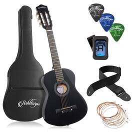 Ashthorpe - Beginner Acoustic Guitar Package - Starter Kit - Black