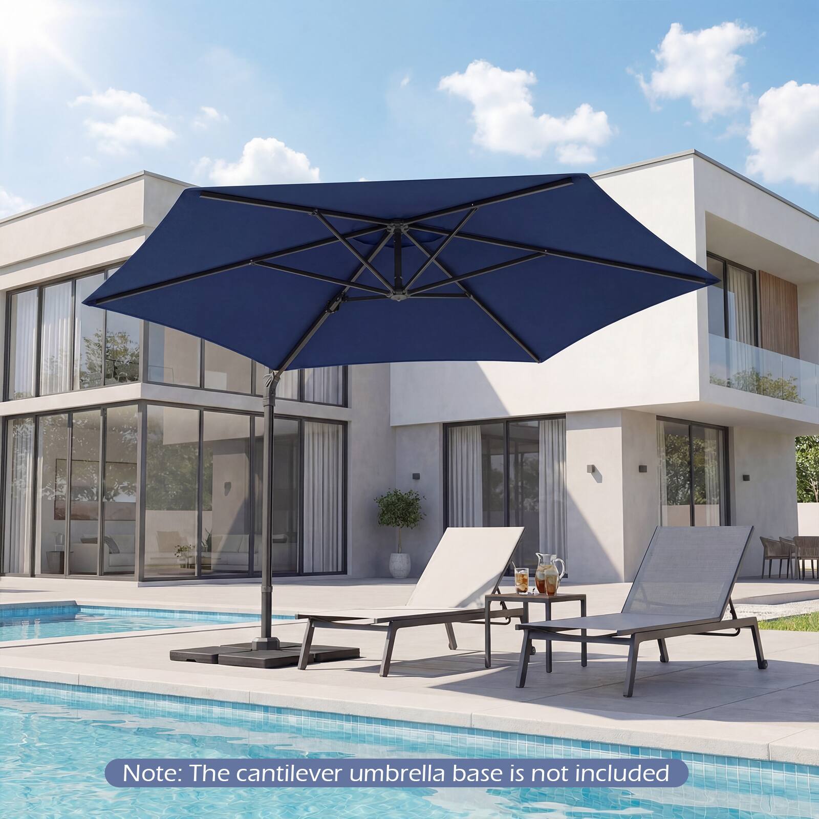 Note: The cantilever umbrella base is not included