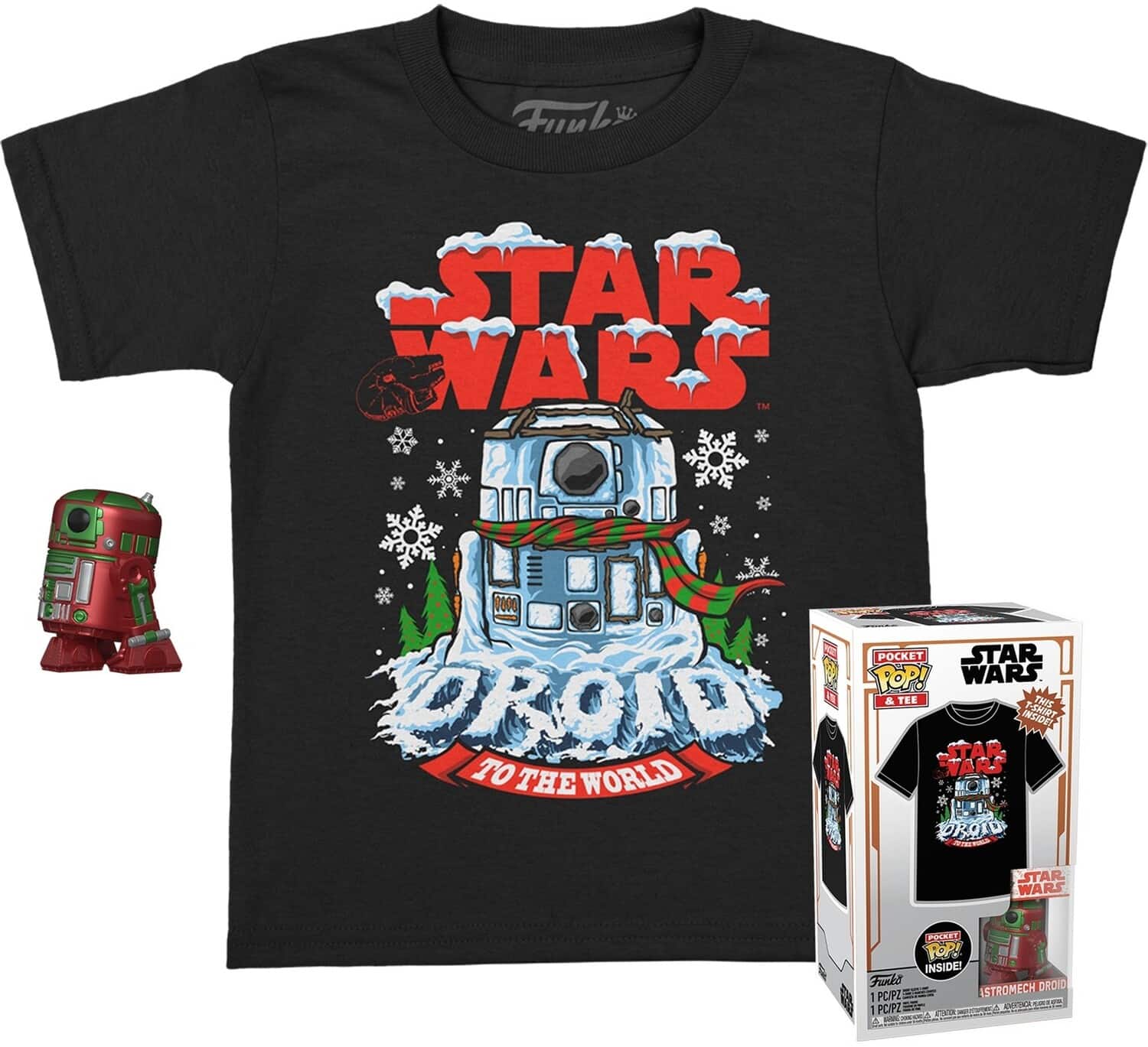FUNKO POCKET POP! & TEE: Star Wars - Holiday R2D2 (MT) - XL - APPAREL - Multicolor