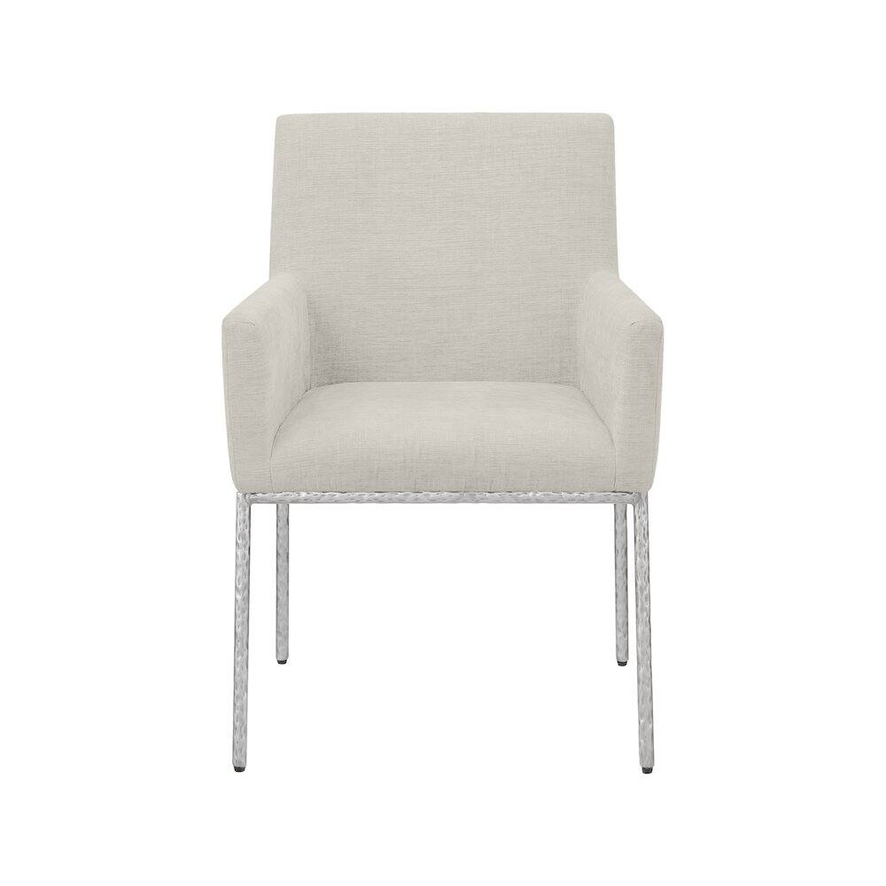 Alt View 2. Meridian Furniture - Reeves Cream Chenille Fabric Dining Chair, Set of 2 - Beige.
