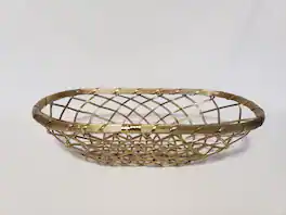 Jiallo - Metallic Oval basket 16 x 8.25" - Gold