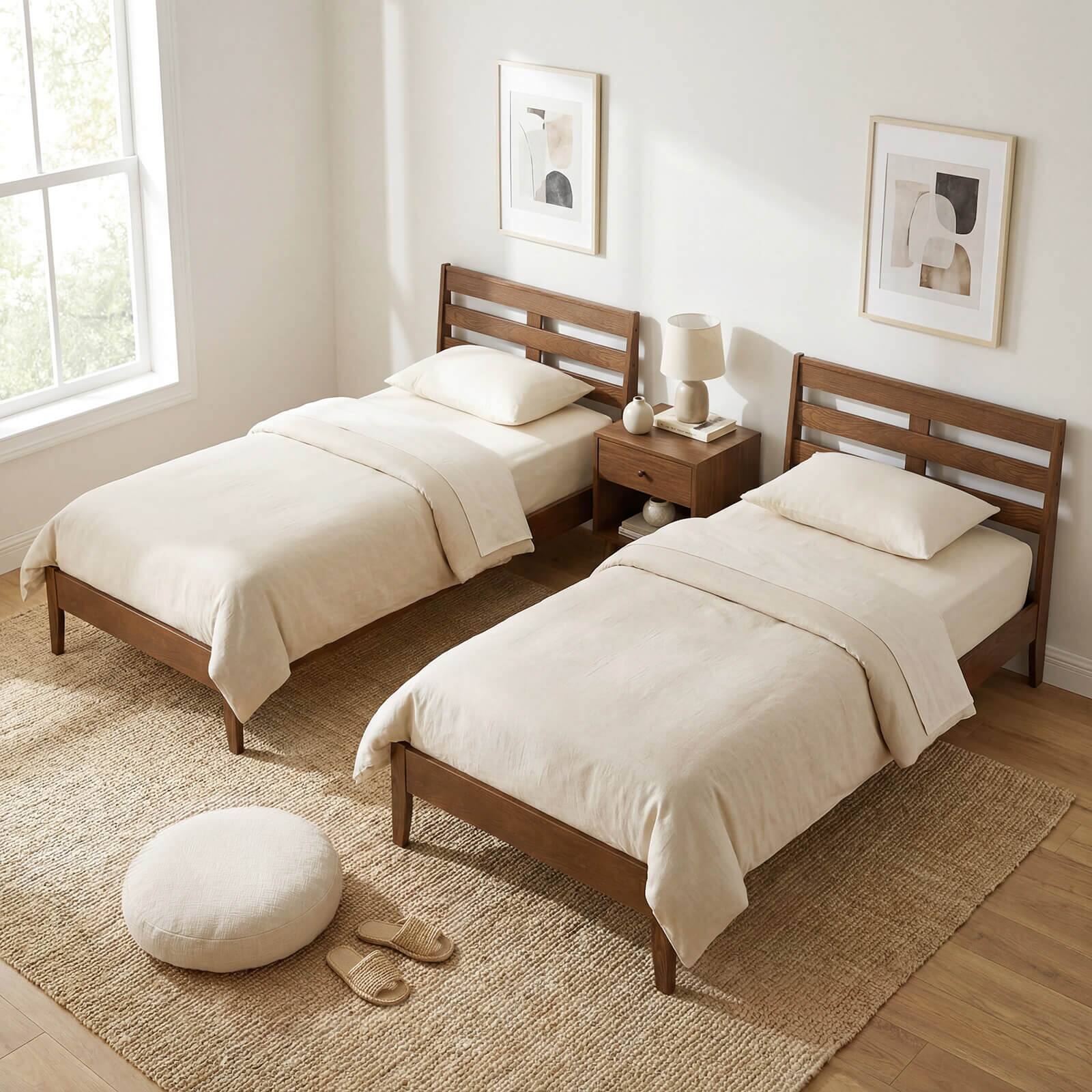 Alt View 4. Costway - Costway Twin Size Wood Bed Frame with Slat Headboard Under-Bed Storage Space Caramel - Brown.
