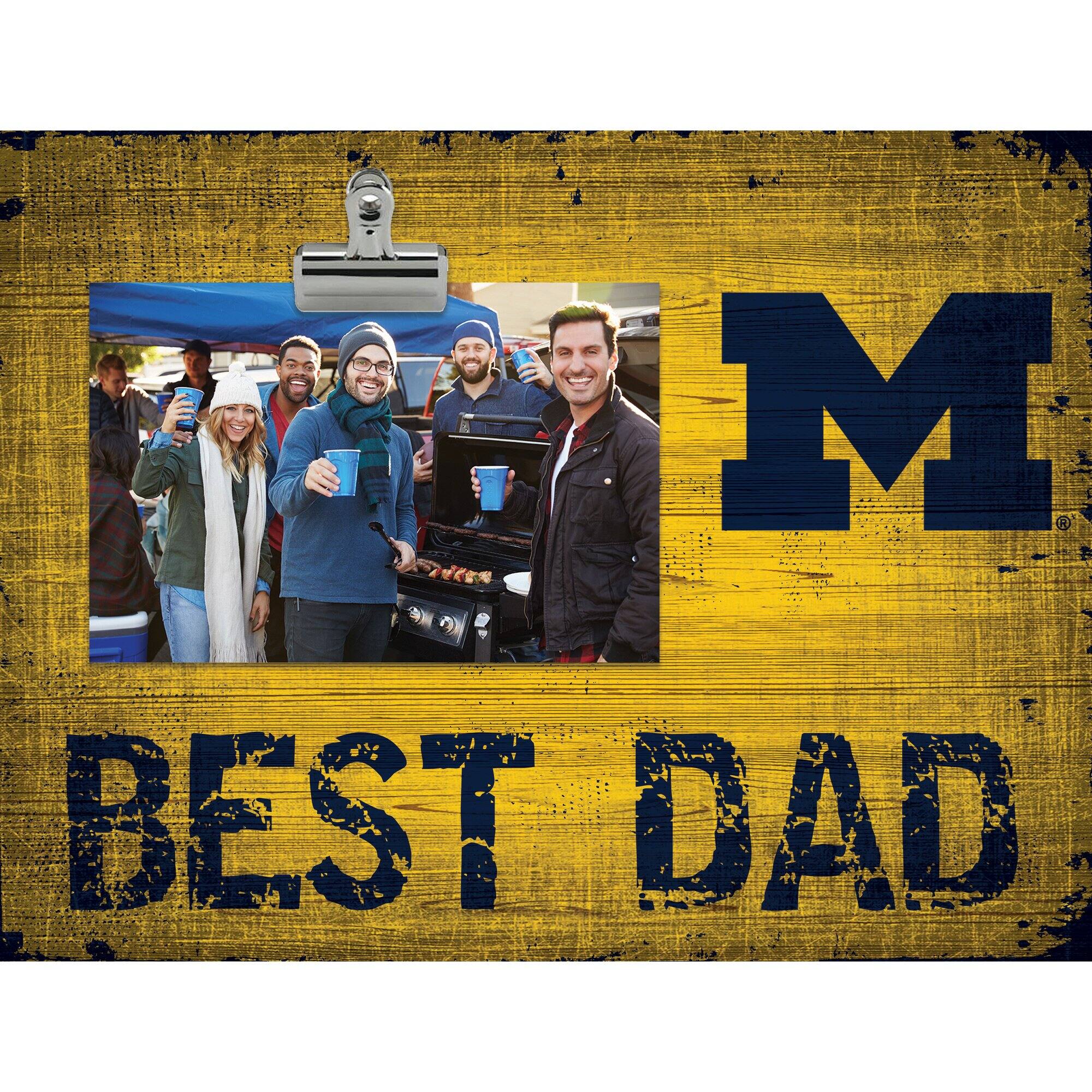 Fan Creations - Michigan Wolverines 8'' x 10.5'' Best Dad Clip Frame - Multicolor