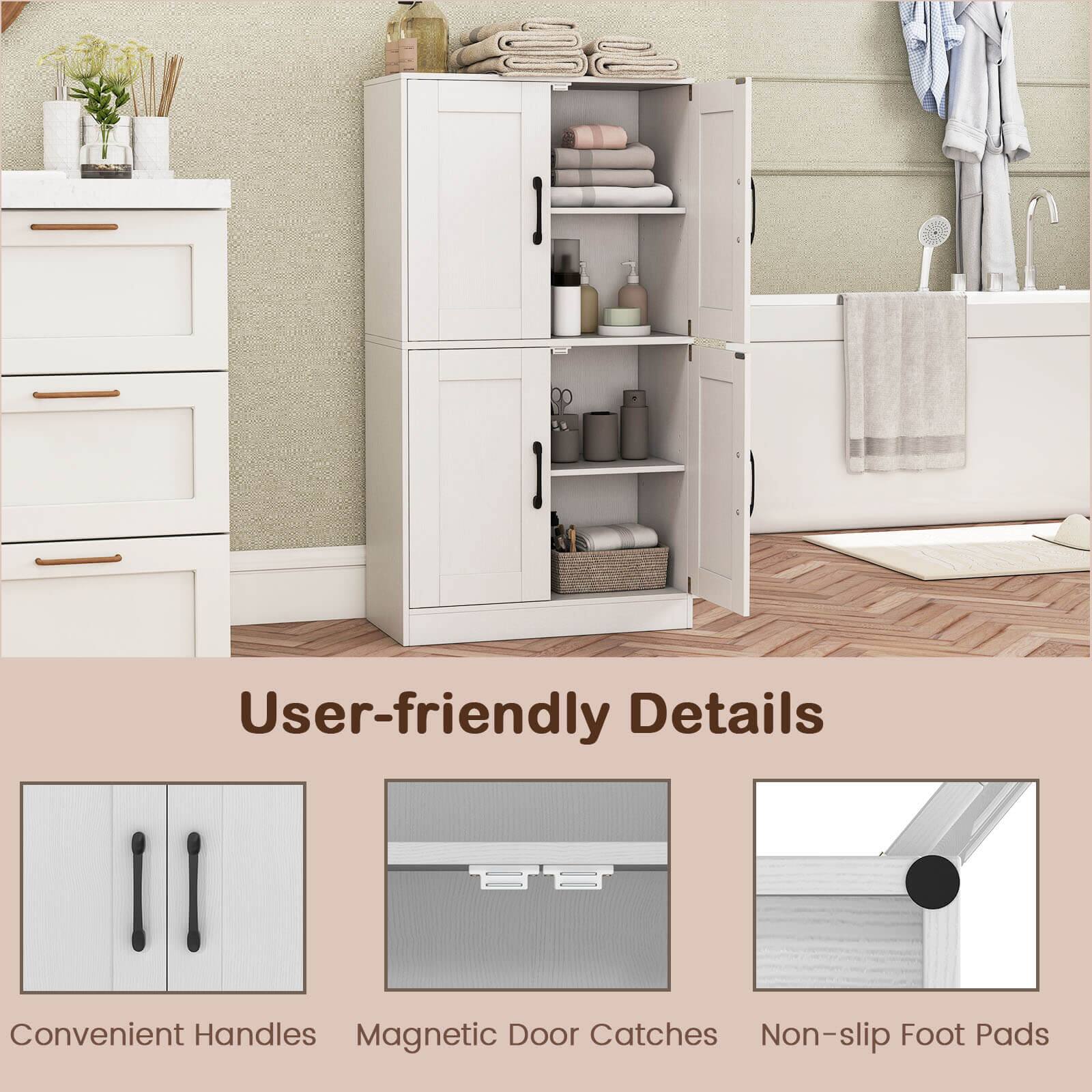 User-friendly Details

Convenient Handles  
Magnetic Door Catches  
Non-slip Foot Pads