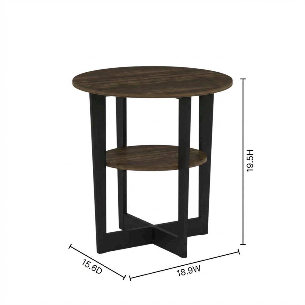 FurniFact - Walnut and Black Oval End Table with Modern Style and Sturdy Frame - Columbia Walnut/Black price history on PriceWatchPro
