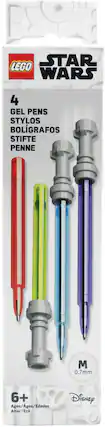 LEGO STAR WARS
4 GEL PENS
STYLOS
BOLÍGRAFOS
STIFTE
PENNE
M 0.7mm
6+ Ages/Ages/Edades Alter/Eta
Disney