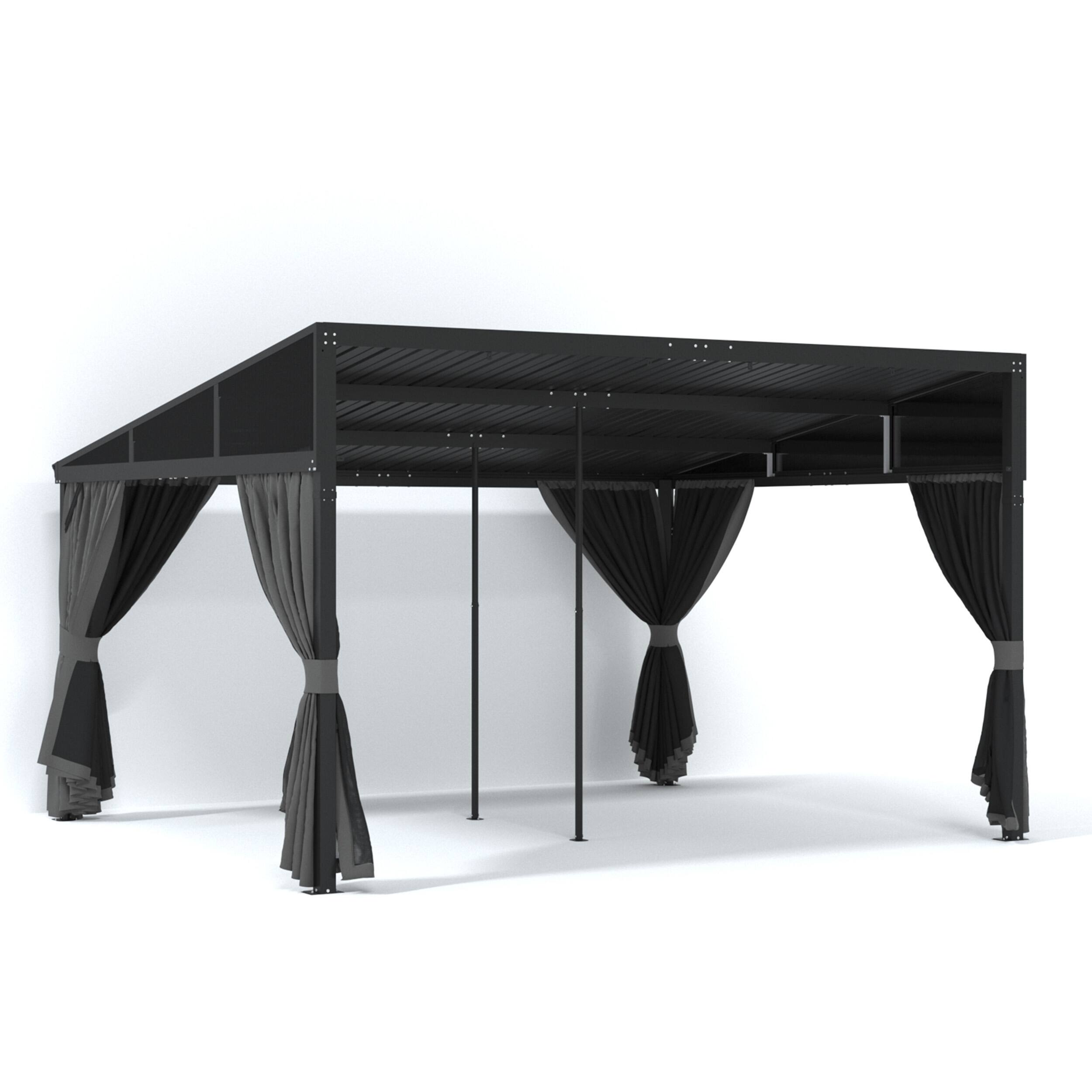 Alt View 6. Famapy - Extra Large Outdoor Gazebo with Steel Roof and Aluminum Frame, Curtains & Netting for Patio, Deck, Garden.