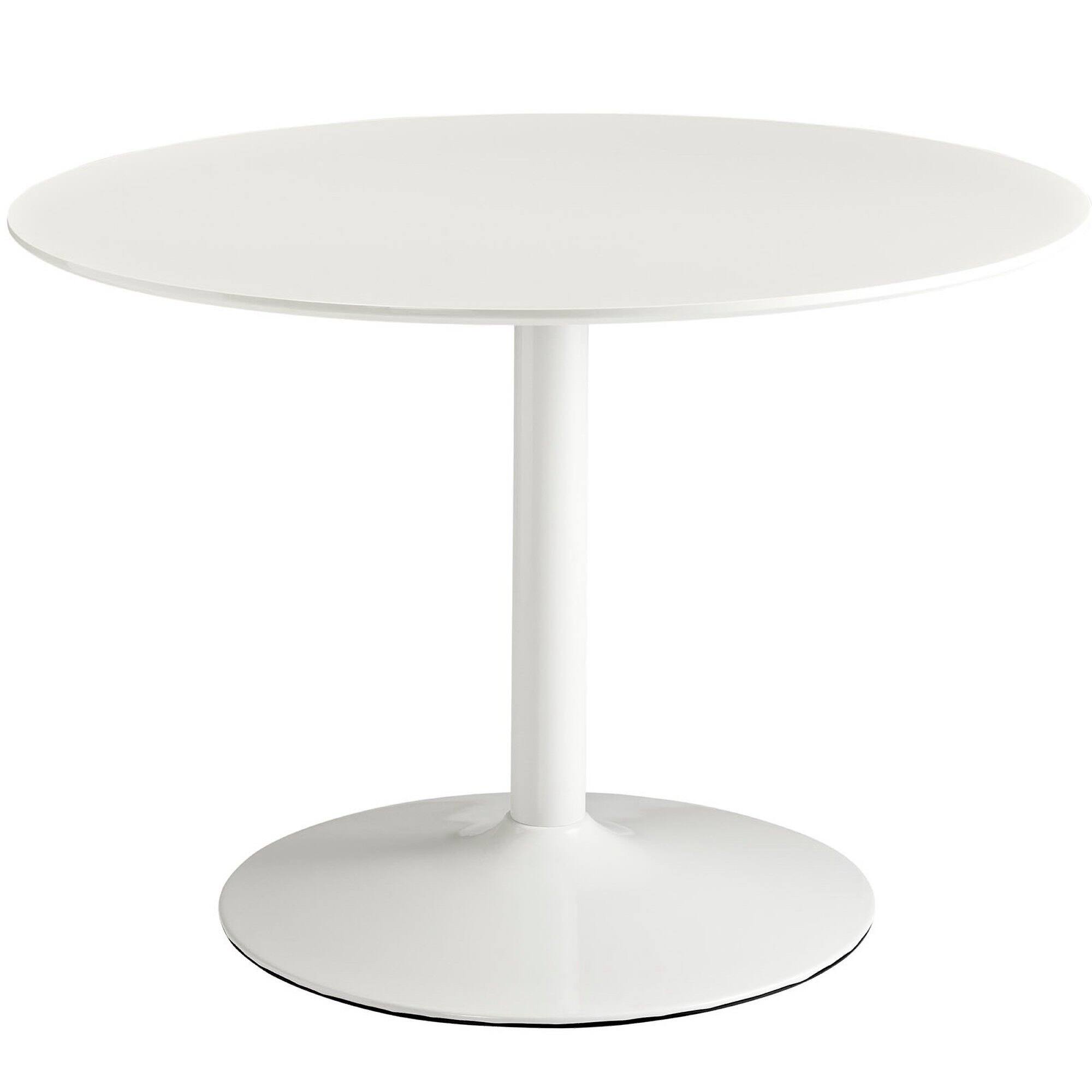 Angle. Modway - Revolve Round Wood Dining Table by Modway - White.
