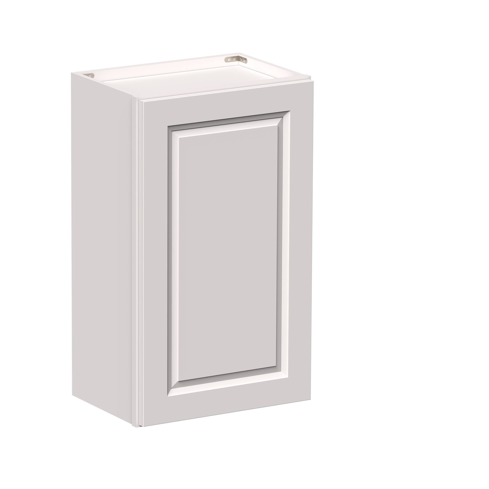 Angle. Boyel Living - 18-in W x 30-in H x 12-in D Shaker RTA Kitchen Wall Cabinet with Soft-Close Doors - Glacier White.