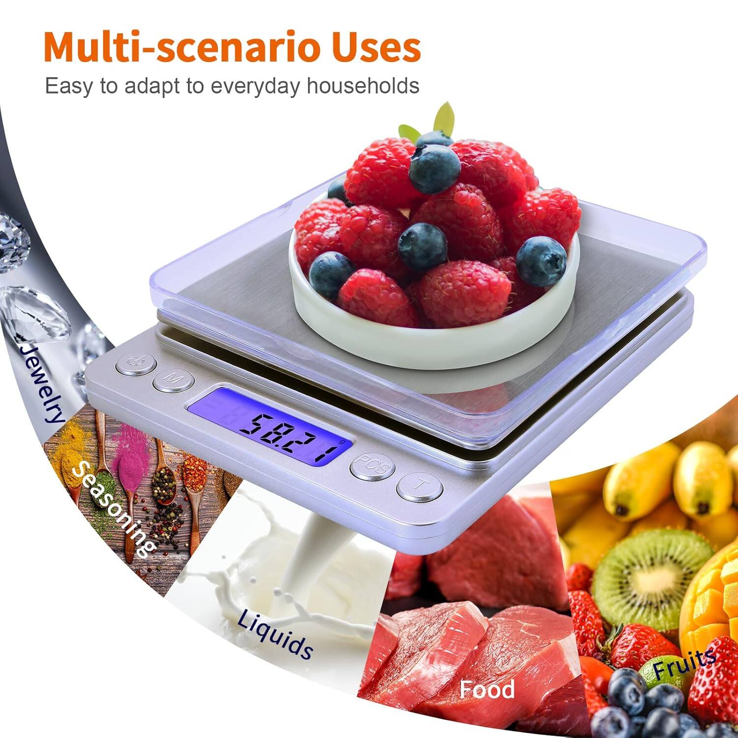 ACJPR - 500g capacity, 0.01g accuracy mini digital gram scale.