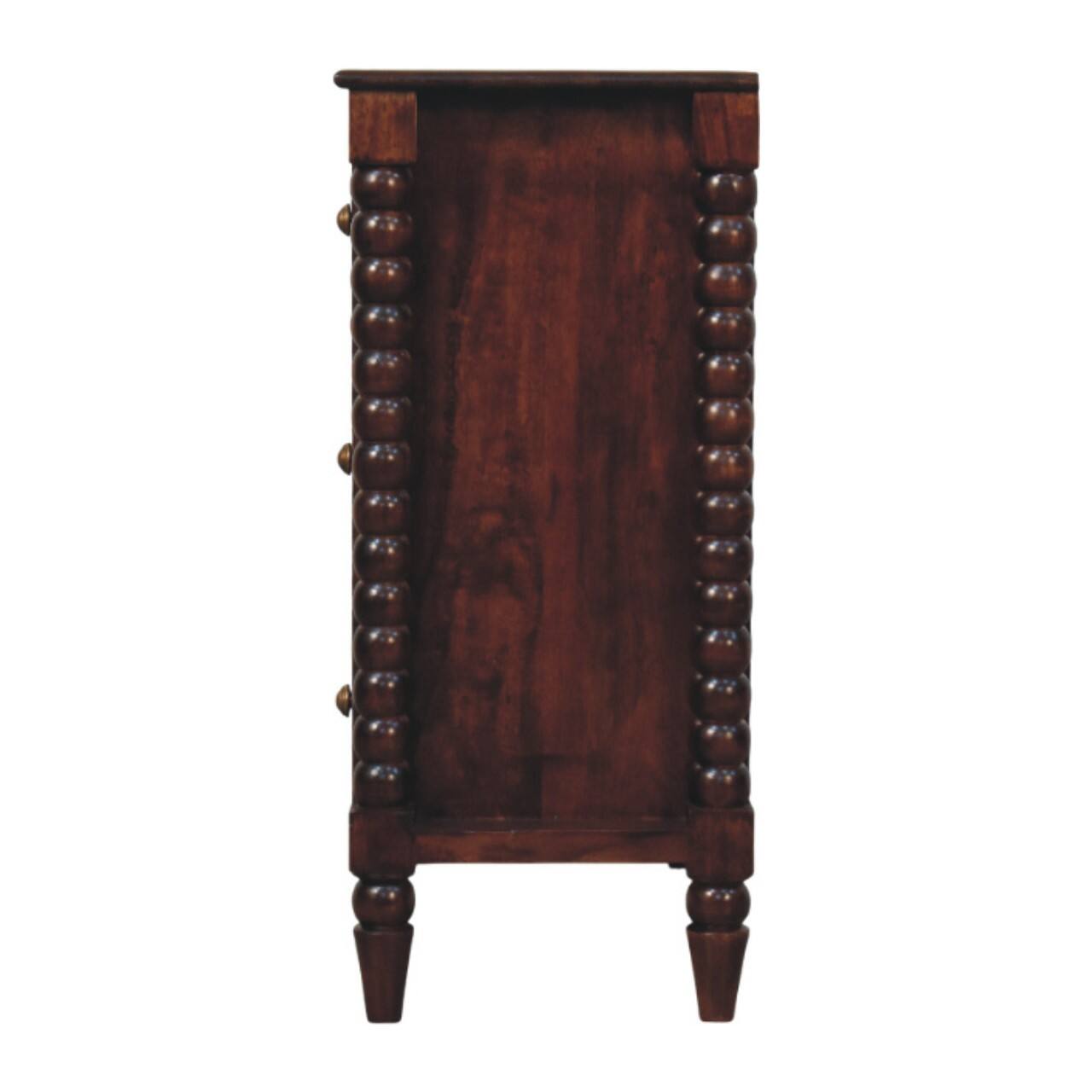 Alt View 4. Artisan Furniture - Artisan Furniture Solid Wood Spindle Winewood Chest, 3 Drawer, Brown - Brown.