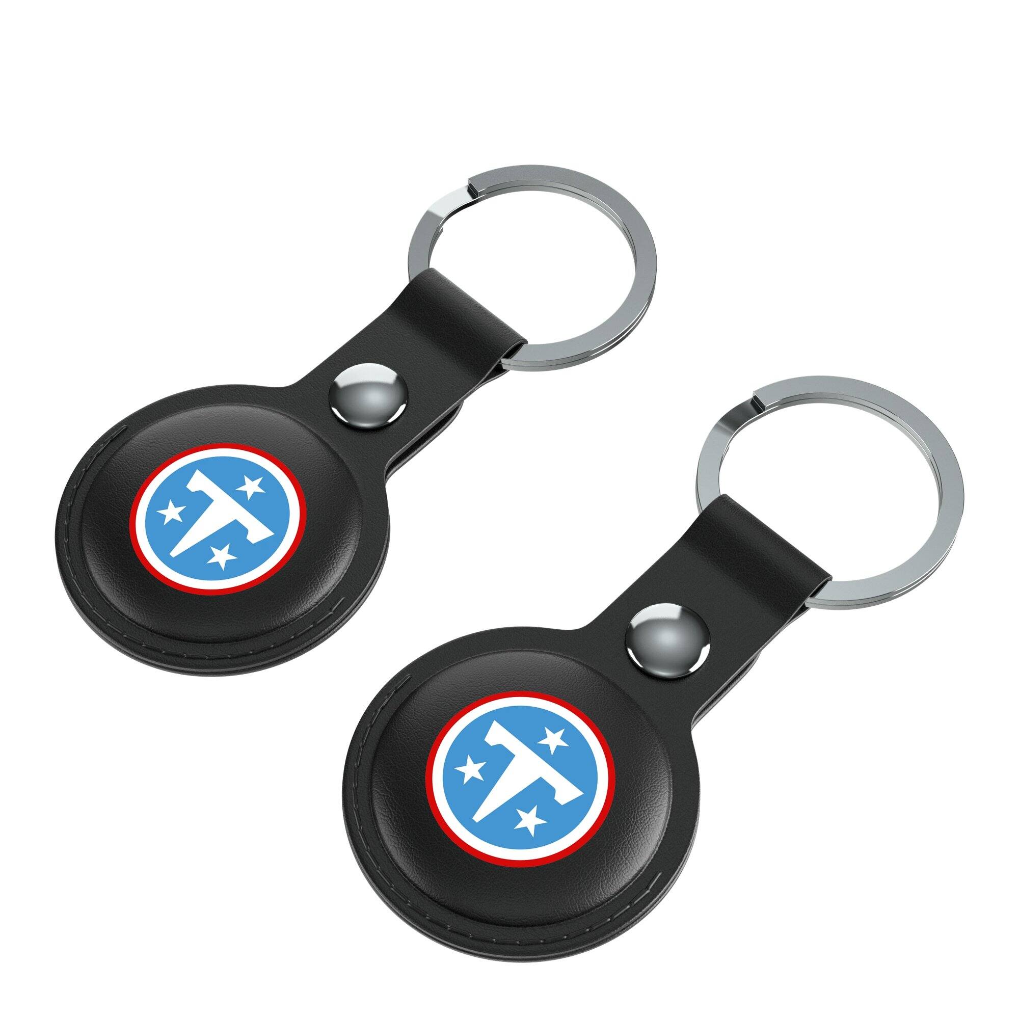Alt View 2. Keyscaper - Tennessee Titans Black Leatherette AirTag Holder 2-Pack - No Size - Black.