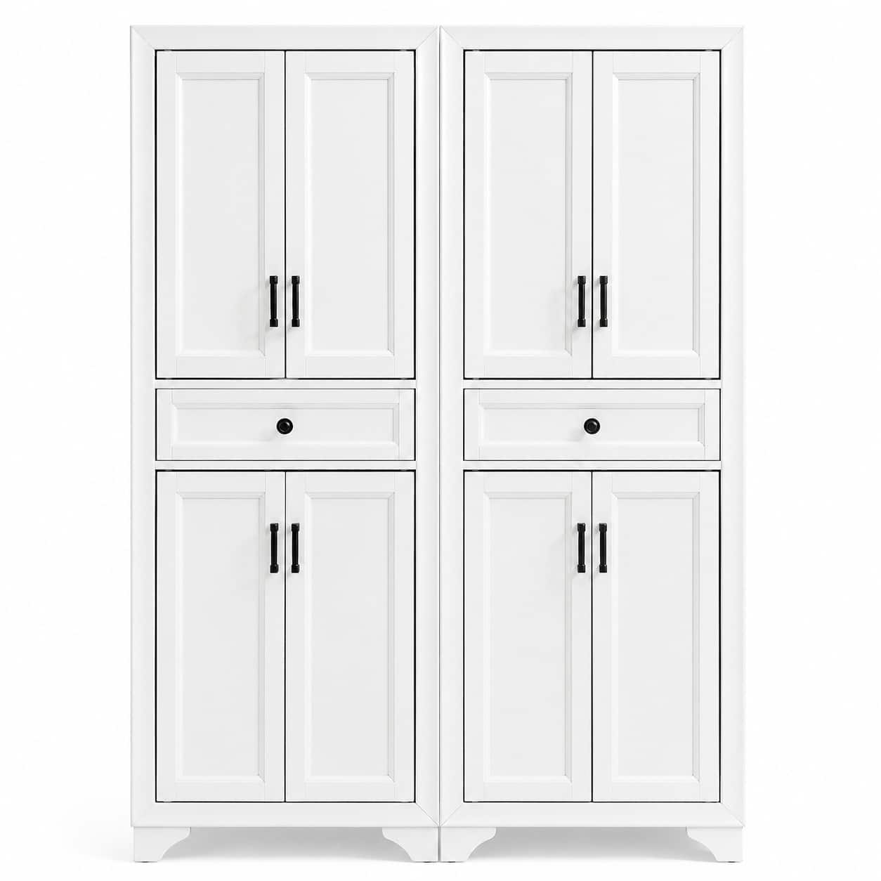 FurniFact - Pantry Cabinets with Anti-Tip Mechanism and Floor Clearance - Distressed White price history on PriceWatchPro