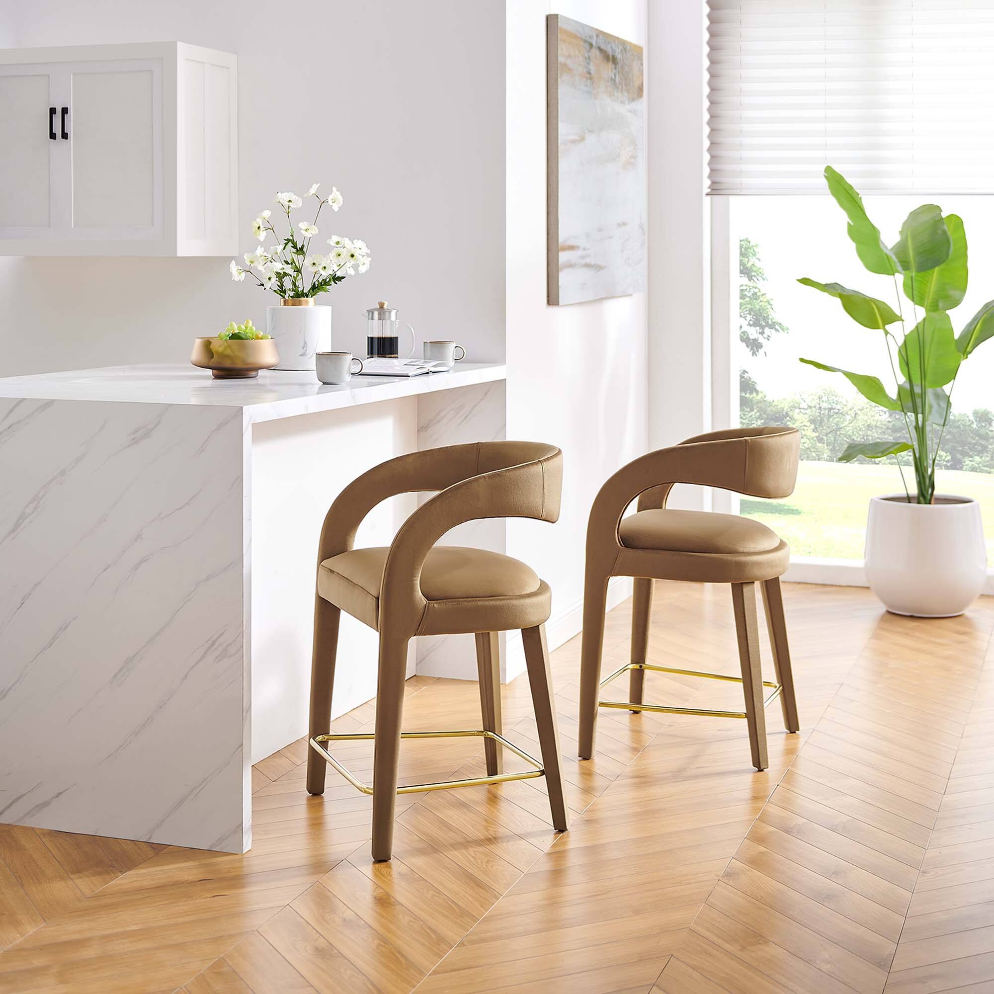 Alt View 5. Modway - Pinnacle Performance Velvet Counter Stool Set of 2 by Modway - 0.