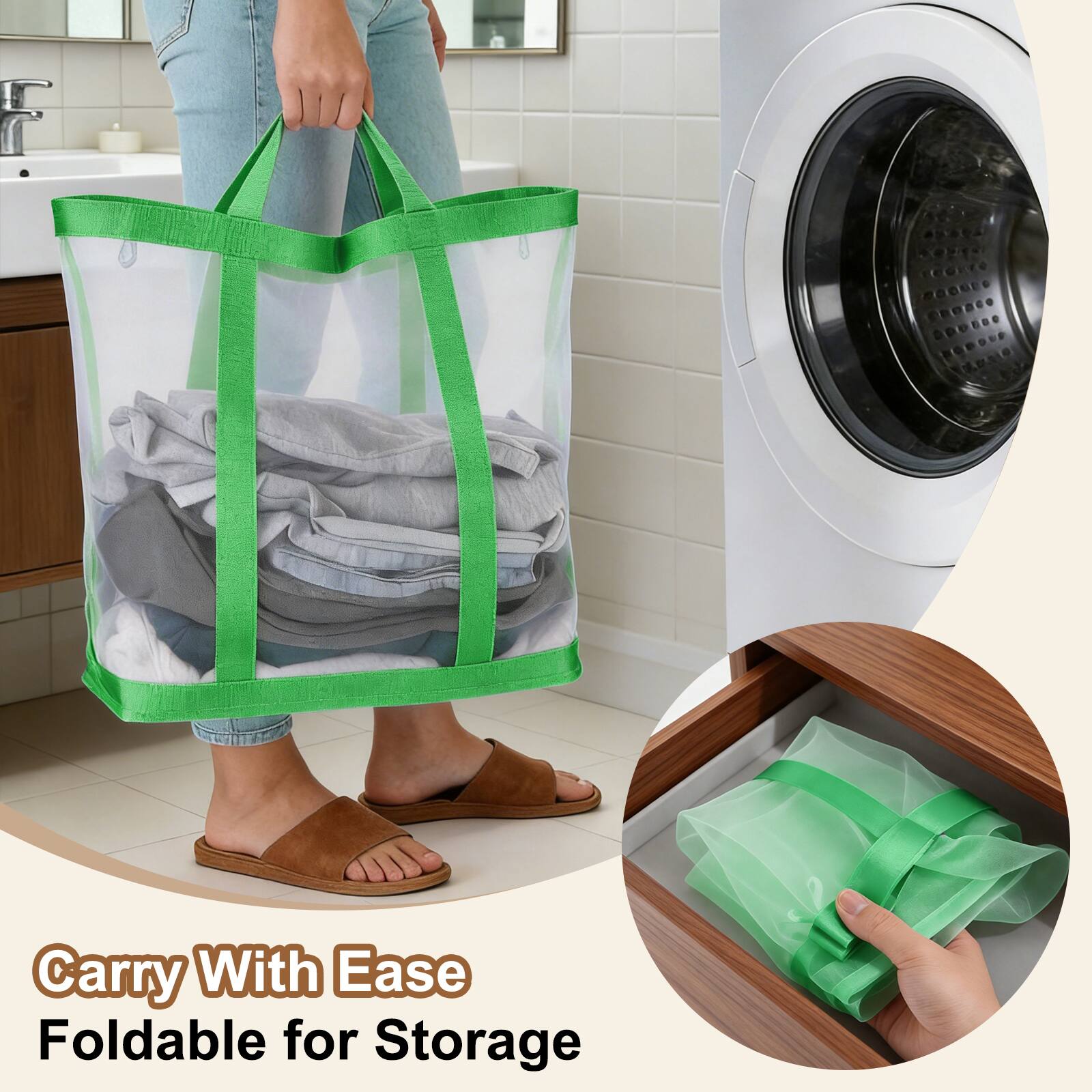 Carry With Ease  
Foldable for Storage