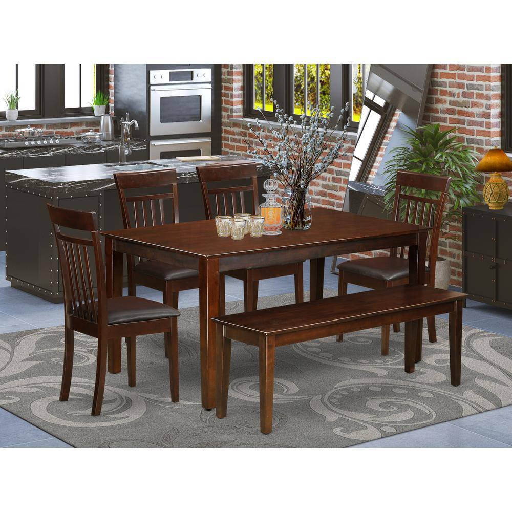 Left. East West Furniture - Dining Room Set Mahogany - Brown.