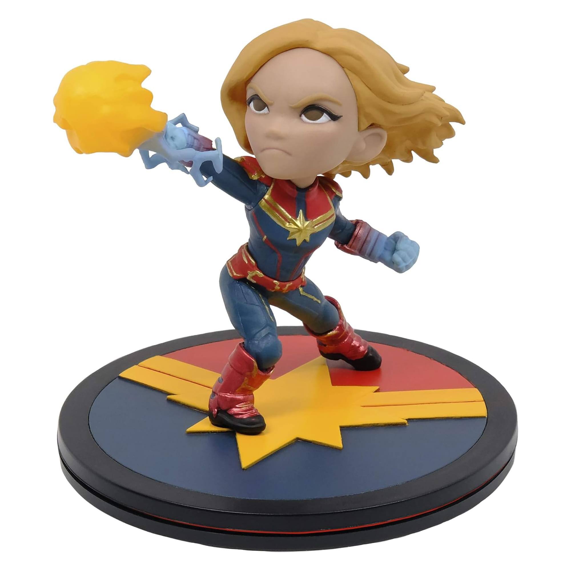 Front. Marvel - Marvel Captain Marvel 4 Inch Q-Fig Diorama Figure - Blue.