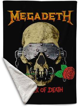 PopMarket - Megadeth - Rocksax - Megadeth - Master of Death - Sherpa Fleece Blanket (60 in x 80 in) - Multicolor