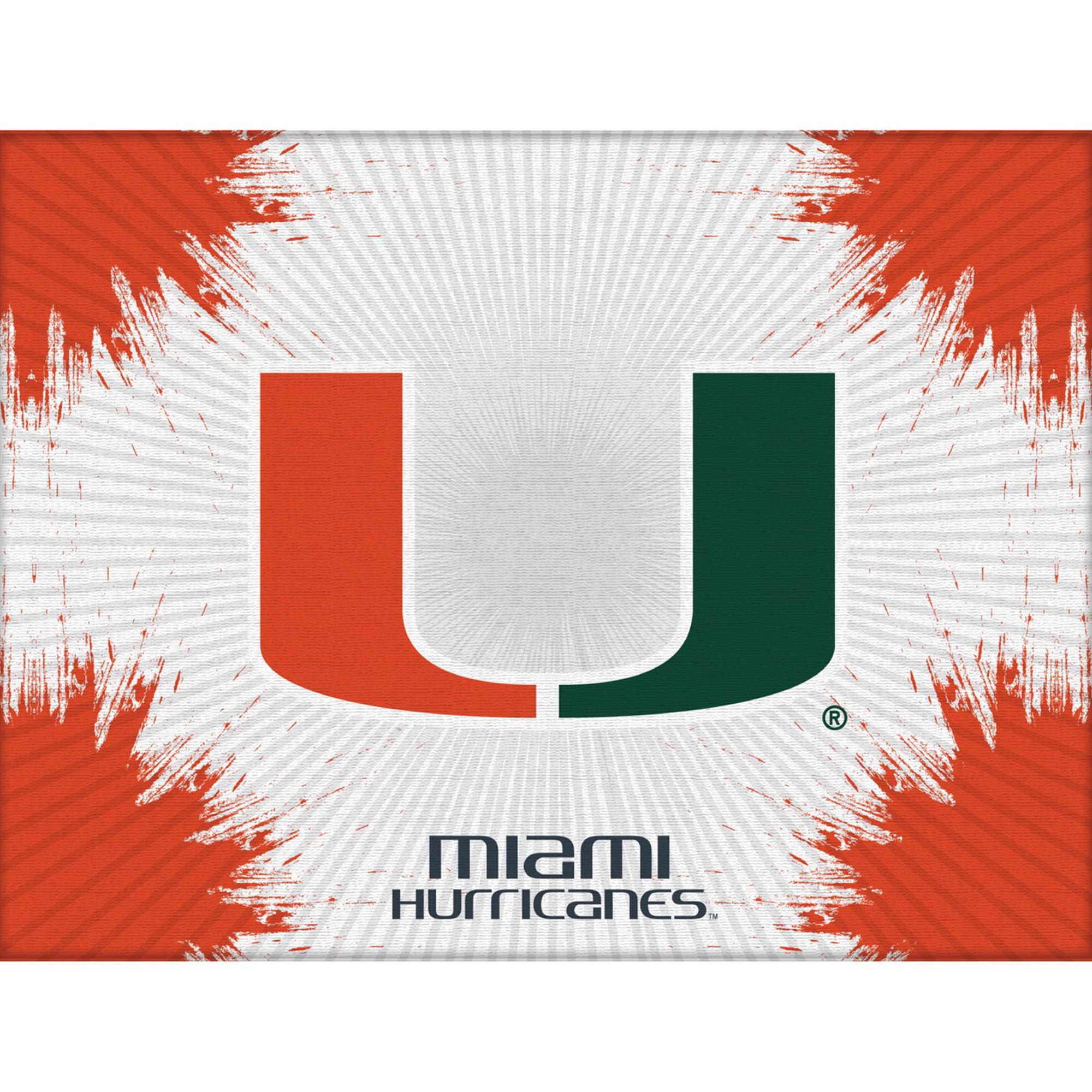 "Holland Bar Stool Co. - Miami Hurricanes 24"" x 32"" Printed Canvas Art - White" price history on PriceWatchPro