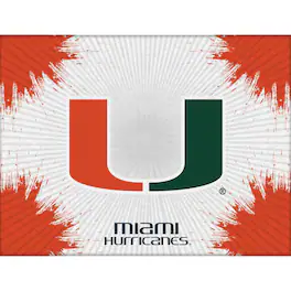 Holland Bar Stool Co. - Miami Hurricanes 24" x 32" Printed Canvas Art - White