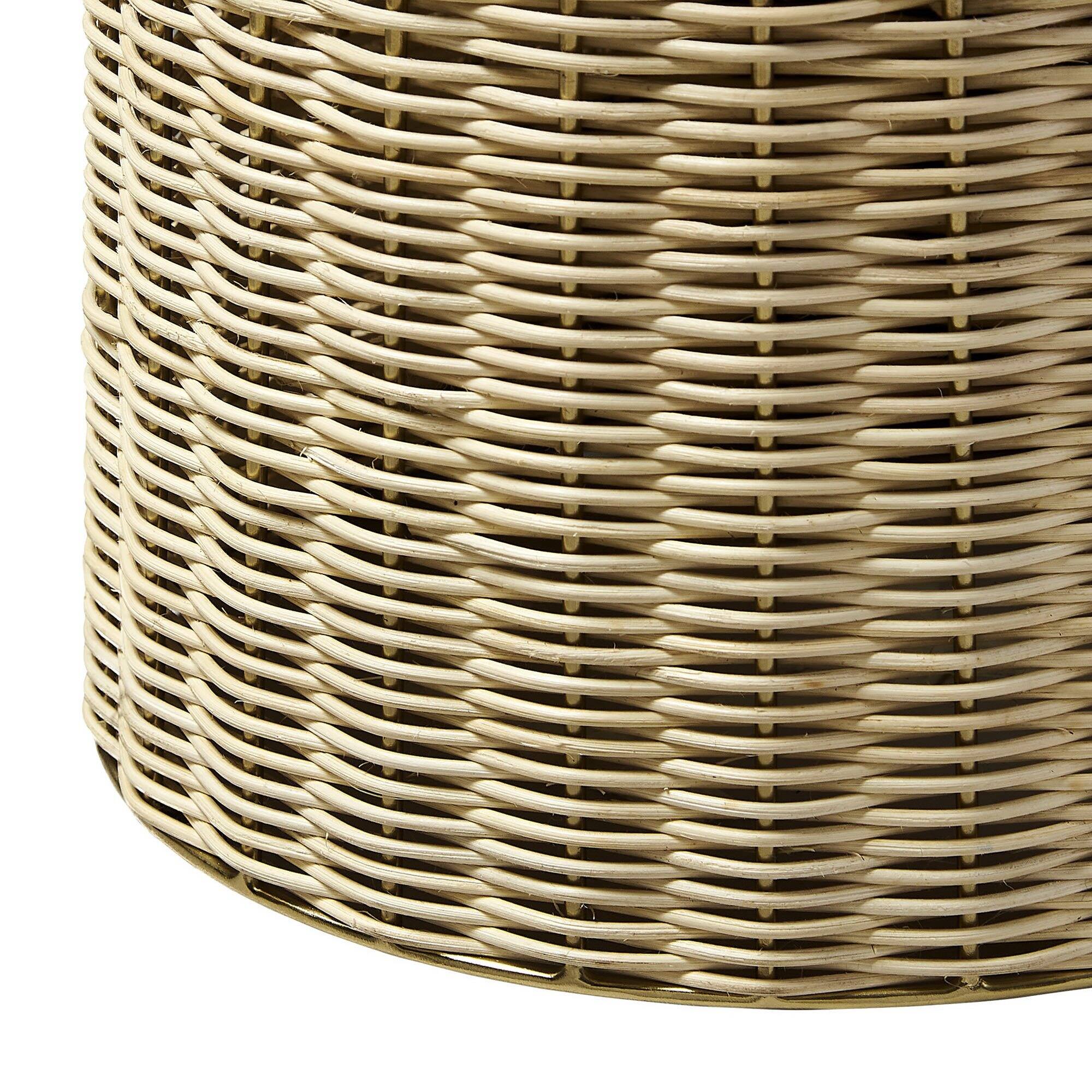 Alt View 4. Modway - Lazaro Round Rattan Side Table by Modway - Burnished Brass Natural.